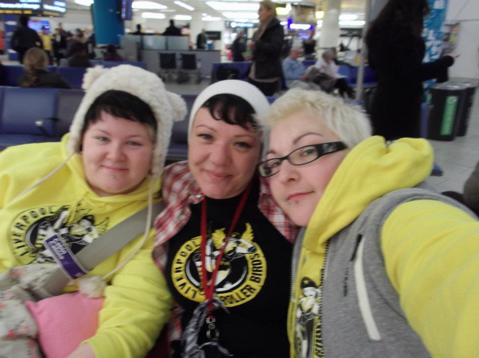 Rebecca English, Ms'Isle and Nauti-Kill at the Roller Derby World Cup