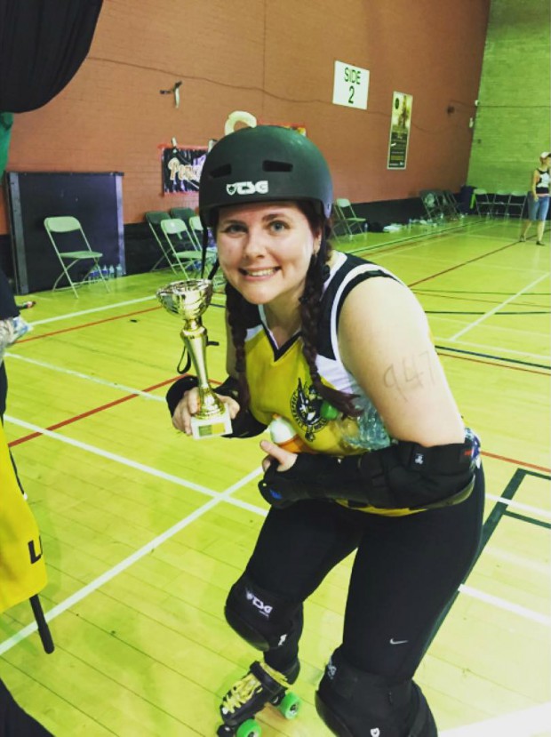 Training Director Basha Bloodaxe with the trophy for getting 2nd place in T3 North.